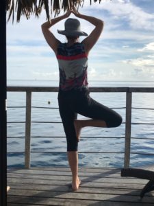Tropical Cycling Gear Test - Yoga in the bungalow on Moorea