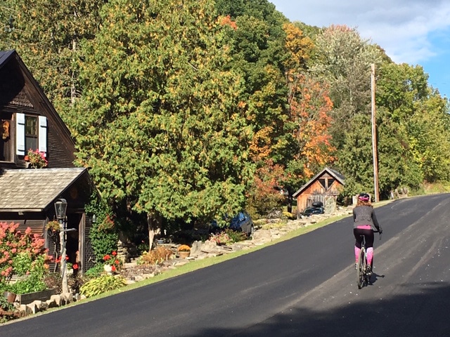 Terry Psychlo women's cycling tight makes its debut on State Prison Hollow Road in Starksboro Vermont