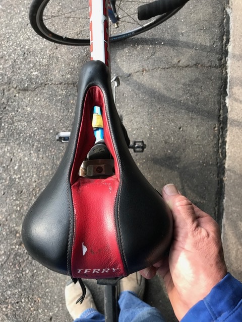 Photo of old Terry Liberator bike saddle rear view