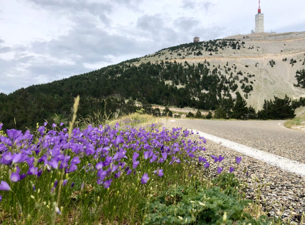 Looking up the road to the summit of Mont Ventoux