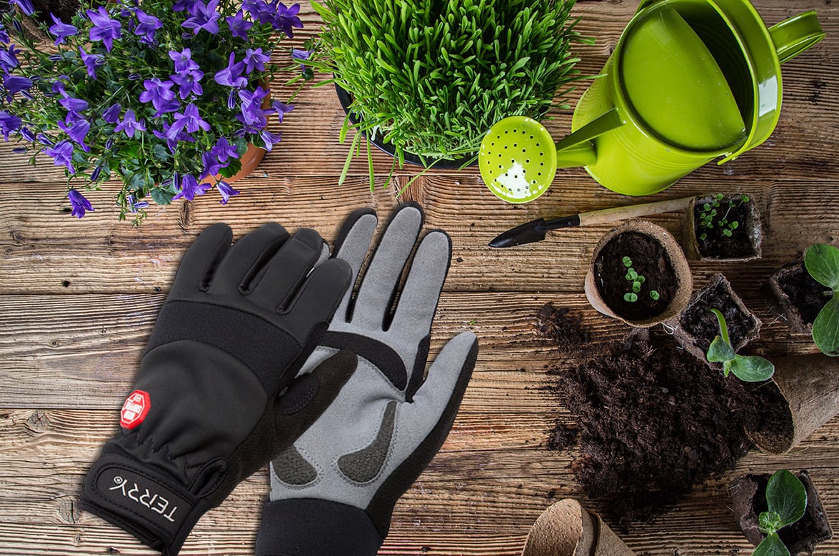 Terry full finger cycling gloves, double as new favorite gardening gloves