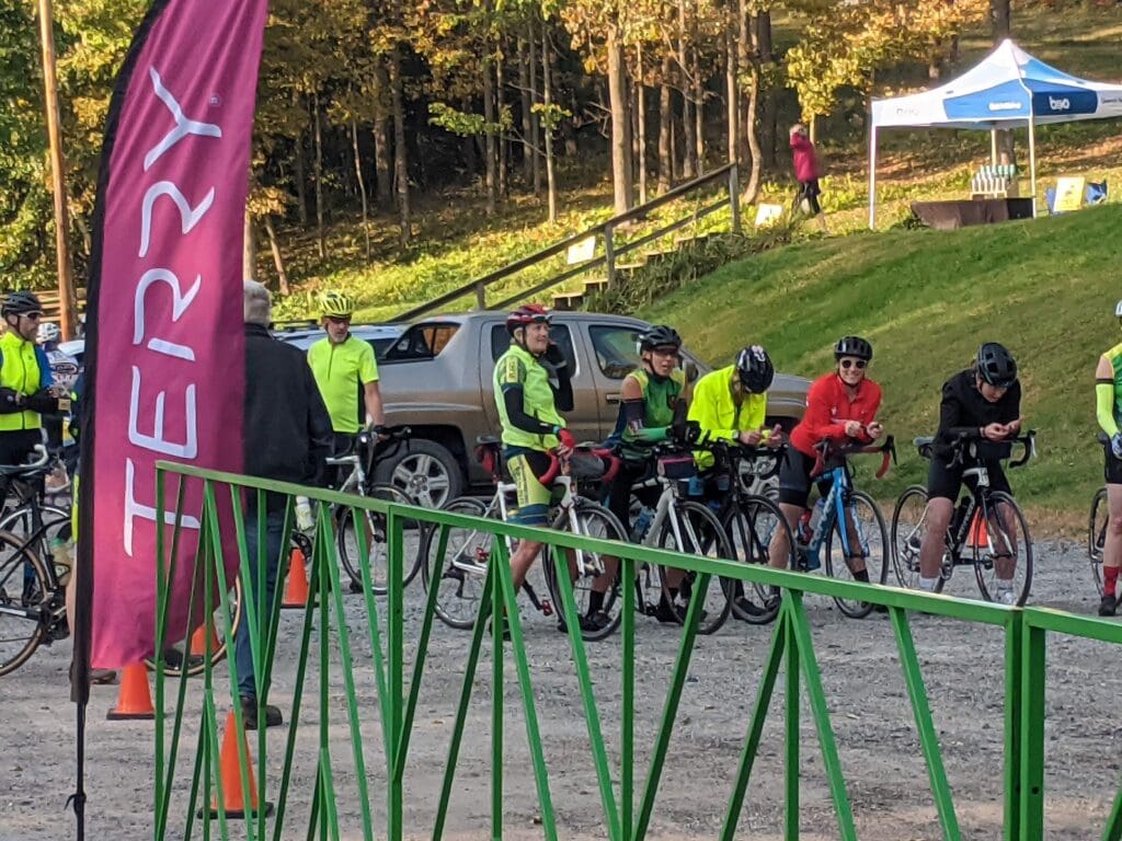 Riders lined up at the start of Richard's Ride 2021